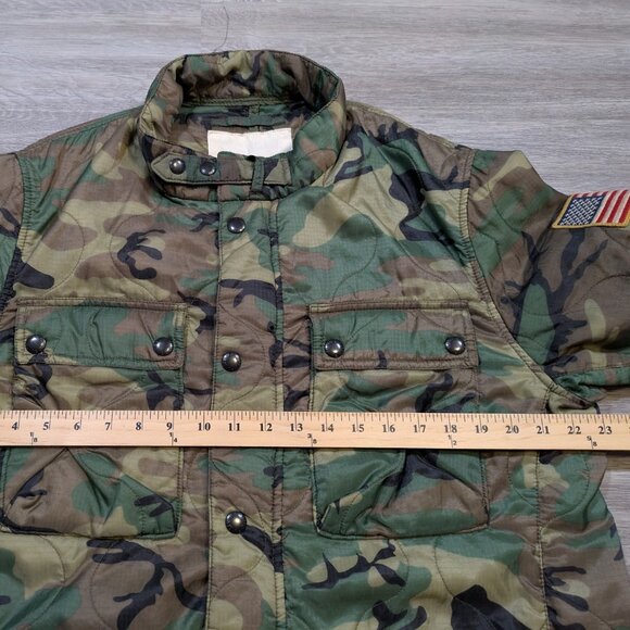 Denim Supply Ralph Lauren Men's XL Camo Military Puffer Jacket Flag Lightweight - Picture 9 of 11